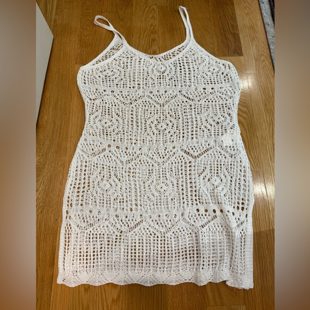 White Crochet Beach Cover Up